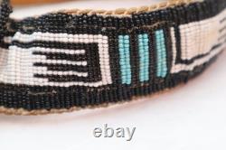 NATIVE AMERICAN Plains Indian BEADED REGALIA HEADBAND VINTAGE MEDALION CROWN VTG