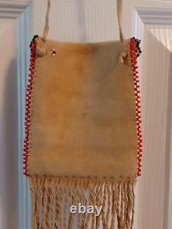 NATIVE AMERICAN style beaded cross body bag 4 x 5 inches, or belt bag