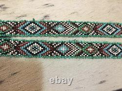NATIVE DESIGN Handmade Beaded Hatband HAT BAND GENUINE TURQUOISE STERLING SILVER