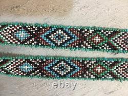 NATIVE DESIGN Handmade Beaded Hatband HAT BAND GENUINE TURQUOISE STERLING SILVER