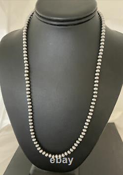 NWOT Native American Navajo Pearls 5mm Sterling Silver Bead Necklace 19 Sale