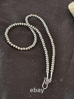 NWOT Native American Navajo Pearls 5mm Sterling Silver Bead Necklace 20 Sale