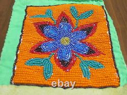 Native American 15 Inches Long From Top To Bottom Bag Beaded Lovely Wild Flower