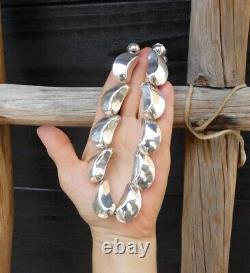 Native American 925 Sterling Silver Bead Necklace 17.5 Inch, Gift For Mom