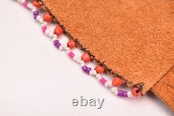 Native American-Anishinaabe (Ojibwe)-Small Bag Beaded Pictorial Pouch Leather