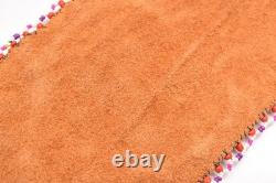 Native American-Anishinaabe (Ojibwe)-Small Bag Beaded Pictorial Pouch Leather