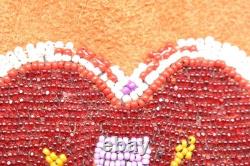 Native American-Anishinaabe (Ojibwe)-Small Bag Beaded Pictorial Pouch Leather