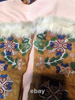 Native American Antique Beaded Gloves/ Gauntlets