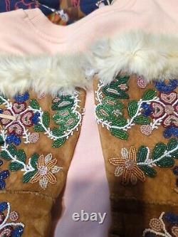 Native American Antique Beaded Gloves/ Gauntlets