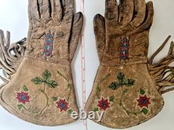 Native American Antique Beaded Gloves Gauntlets Plains