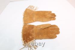 Native American Antique Beaded Gloves Gauntlets Plains Indian Hearts 12