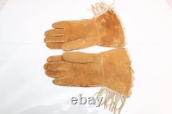 Native American Antique Beaded Gloves Gauntlets Plains Indian Hearts 12