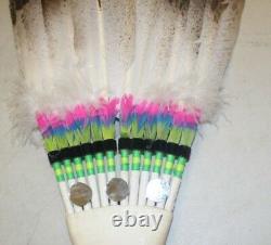 Native American Beaded 12 Feather Prayer Fan Free Shipping