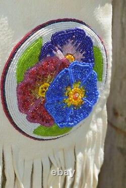 Native American Beaded Bag, Flower Motif, Gorgeous