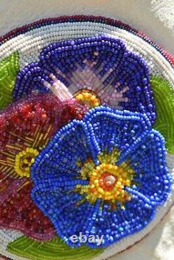 Native American Beaded Bag, Flower Motif, Gorgeous