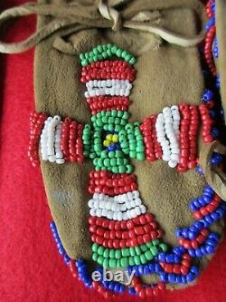 Native American Beaded Childs Leather Vest & Moccasins, Atl-0421f-387