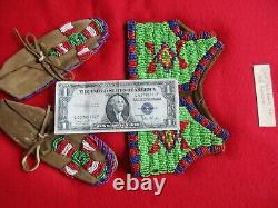 Native American Beaded Childs Leather Vest & Moccasins, Atl-0421f-387