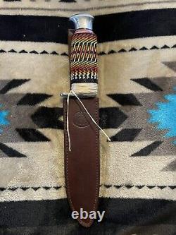 Native American Beaded Chipaway Cutlery Peyote Stitch/Gourd Stitch Knife Handle