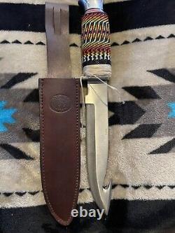 Native American Beaded Chipaway Cutlery Peyote Stitch/Gourd Stitch Knife Handle