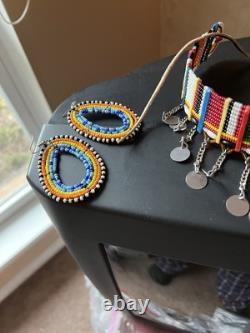 Native American Beaded Choker And Bracelets
