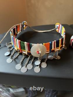 Native American Beaded Choker And Bracelets