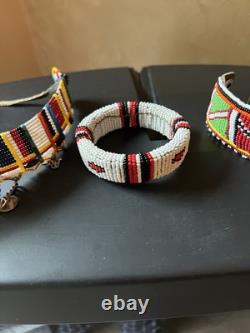 Native American Beaded Choker And Bracelets