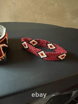 Native American Beaded Choker And Bracelets