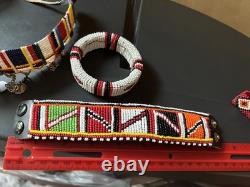 Native American Beaded Choker And Bracelets