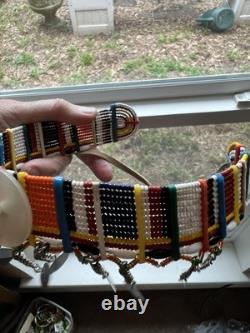 Native American Beaded Choker And Bracelets