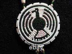 Native American Beaded Choker Necklace, Eagle Rosette Necklace, Sb-082609265