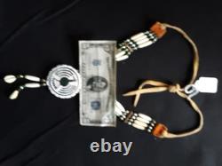Native American Beaded Choker Necklace, Eagle Rosette Necklace, Sb-082609265