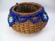 Native American Beaded Cobalt Padre Trade Bead Basket