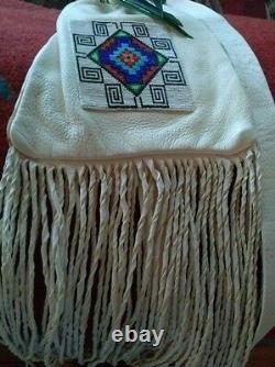 Native American Beaded Deerskin Bag