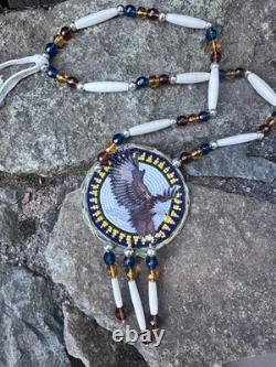 Native American Beaded Eagle Native Beaded Medallion Pow Wow Regalia Sweetgrass