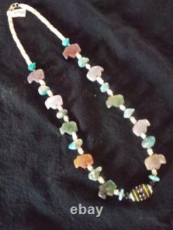 Native American Beaded Fetishes Necklace by Robert Crying Red Bear
