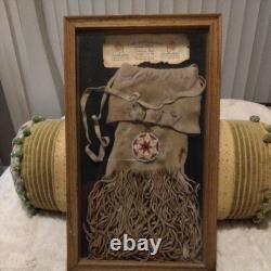 Native American Beaded Fringed Bag Framed Collector Edition Indian Territory