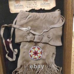 Native American Beaded Fringed Bag Framed Collector Edition Indian Territory