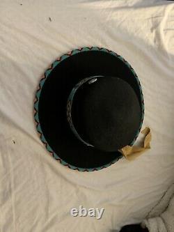Native American Beaded Full Brim Fedora Bowlers Hat
