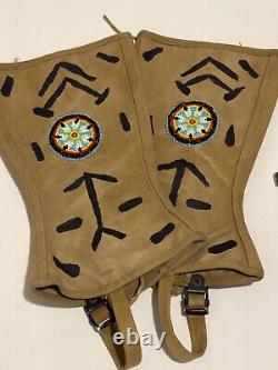 Native American Beaded Gaiters Spats Boot Covers