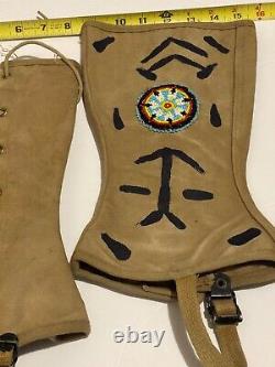 Native American Beaded Gaiters Spats Boot Covers