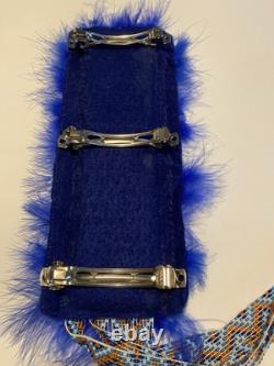 Native American Beaded Hair Barrette Handmade OOAK 28 Long Thimbles Feathers