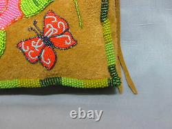 Native American Beaded Hide Purse Spring Has Sprung Design 10 By 8 Inches