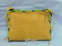 Native American Beaded Hide Purse Spring Has Sprung Design 10 By 8 Inches