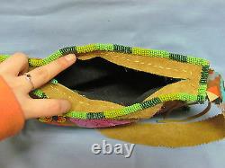 Native American Beaded Hide Purse Spring Has Sprung Design 10 By 8 Inches