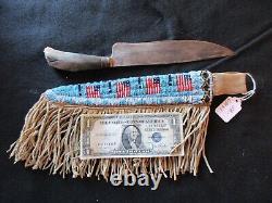 Native American Beaded Knife Sheath, Double Sided-fully Beaded Sb-112308089