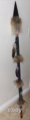 Native American Beaded Lance 56 Creek (census #36597) LA NE AYO Auth Artifact