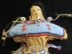 Native American Beaded Leather Doll, Authentic South Dakota Doll Sd-082105725