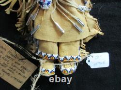 Native American Beaded Leather Doll, Authentic South Dakota Doll Sd-082105725
