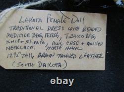 Native American Beaded Leather Doll, Authentic South Dakota Doll Sd-082105725