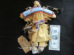 Native American Beaded Leather Doll, Authentic South Dakota Doll Sd-082105725